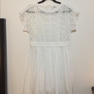 Madewell White Geometric Dress w/ Slip